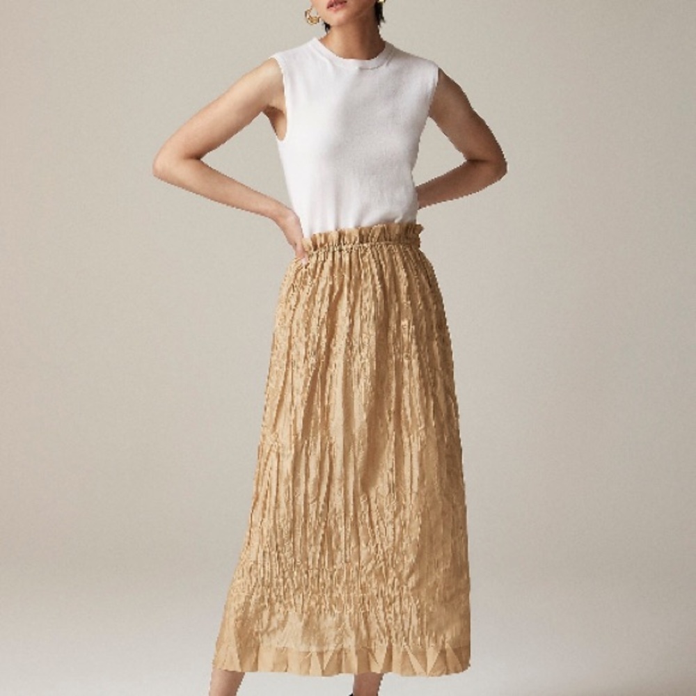 J.Crew Crinkled gathered-waist skirt - Picture 1 of 6